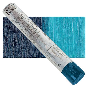 Open in modal - R&F Pigment Stick - Phthalo Turquoise, 38 ml stick and swatch