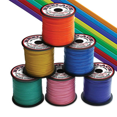 Pepperell Rexlace Plastic Lacing - 6 color spools shown stacked