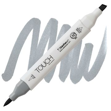 Open in modal - ShinHan Touch Twin Brush Marker - Cool Grey 4 CG4 marker and swatch