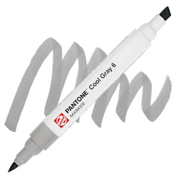 Open in modal - Pantone Dual Tip Marker - Cool Gray 6, swatch and marker