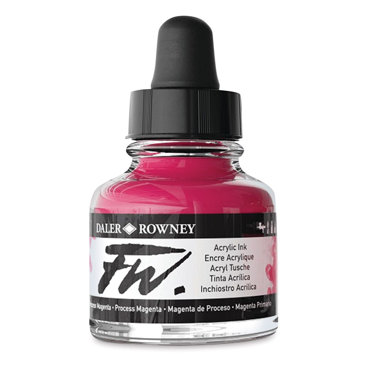 Daler-Rowney FW Acrylic Water-Resistant Artists Ink - 1 oz, Process Magenta