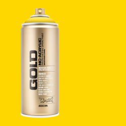 Montana Gold Acrylic Professional Spray Paint - Citrus, 400 ml (Spray can with color swatch)