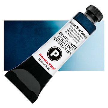 Open in modal - Daniel Smith Extra Fine Watercolor - Mayan Blue Genuine, 15 ml Tube and swatch