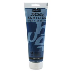 Pebeo High Viscosity Acrylics - Prussian Blue Hue, 250 ml, Tube with Swatch