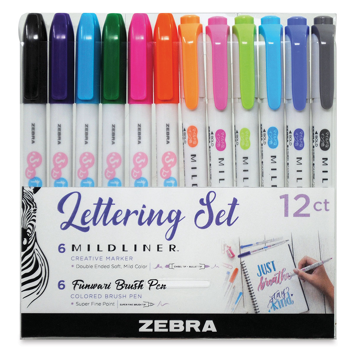 Zebra 12pk Clickart Retractable Creative Markers 0.6mm Assorted