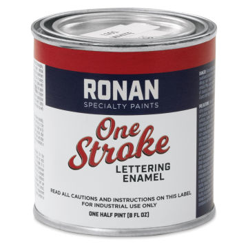 Ronan One Stroke Lettering Enamel - White, Half Pint