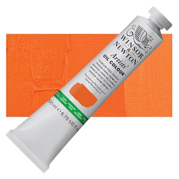 Open in modal - Winsor & Newton Artists' Oil Color - Cadmium Free Orange, 200 ml, Tube and swatch