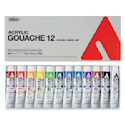 Holbein Acrylic Gouache - Lesson Set, Set of 12 colors, Tubes