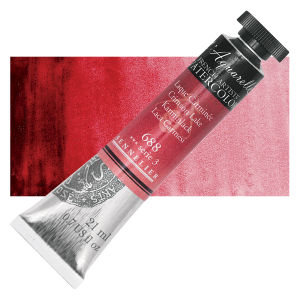 Sennelier French Artists' Watercolor - Crimson Lake, 21 ml, Tube with Swatch