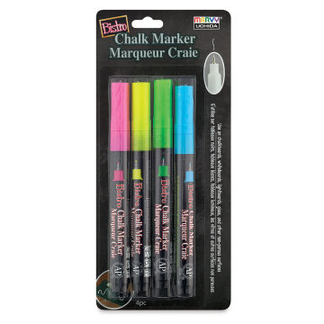 Bistro Chalk Marker Set - Front of Set A Extra Fine Fluorescent Marker Set in package 