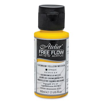 Open in modal - Chroma Atelier Free Flow Acrylic - Cadmium Yellow Medium, 2oz bottle