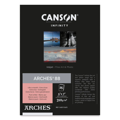Canson Infinity Arches 88 Inkjet Fine Art and Photo Paper - 5" x 7", 310 gsm, Package of 25
