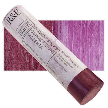 Open in modal - R&F Pigment Stick - Quinacridone Magenta, 100 ml stick and swatch