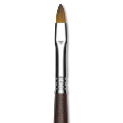 Escoda Prado Tame Synthetic Brush - Bright, Short Handle, Size 8 (Close-up of brush)