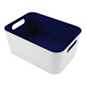 Three by Three Two-Tone Plastic Tidy Bin - Navy