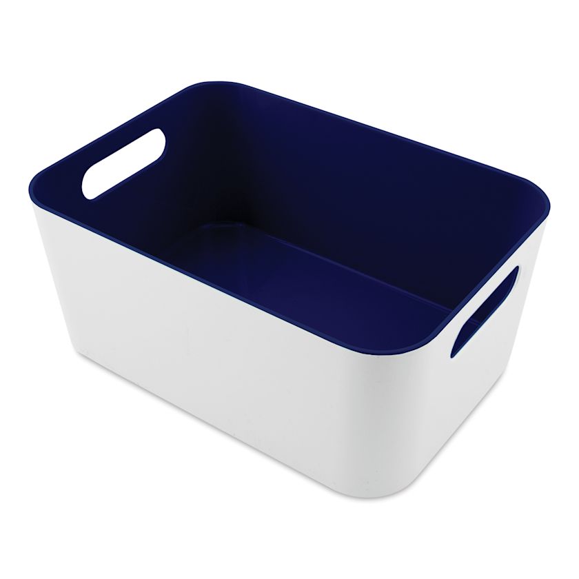 Three by Three Two-Tone Plastic Tidy Bin - Navy, 3L | BLICK Art Materials