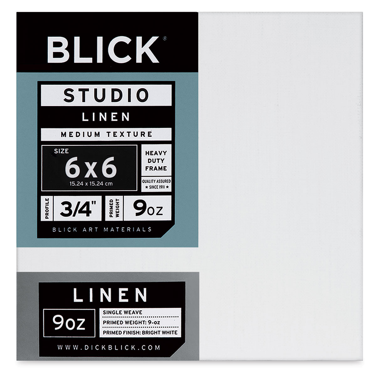 Blick Studio Linen Stretched Canvas - 18 x 24, Traditional 3/4 Profile