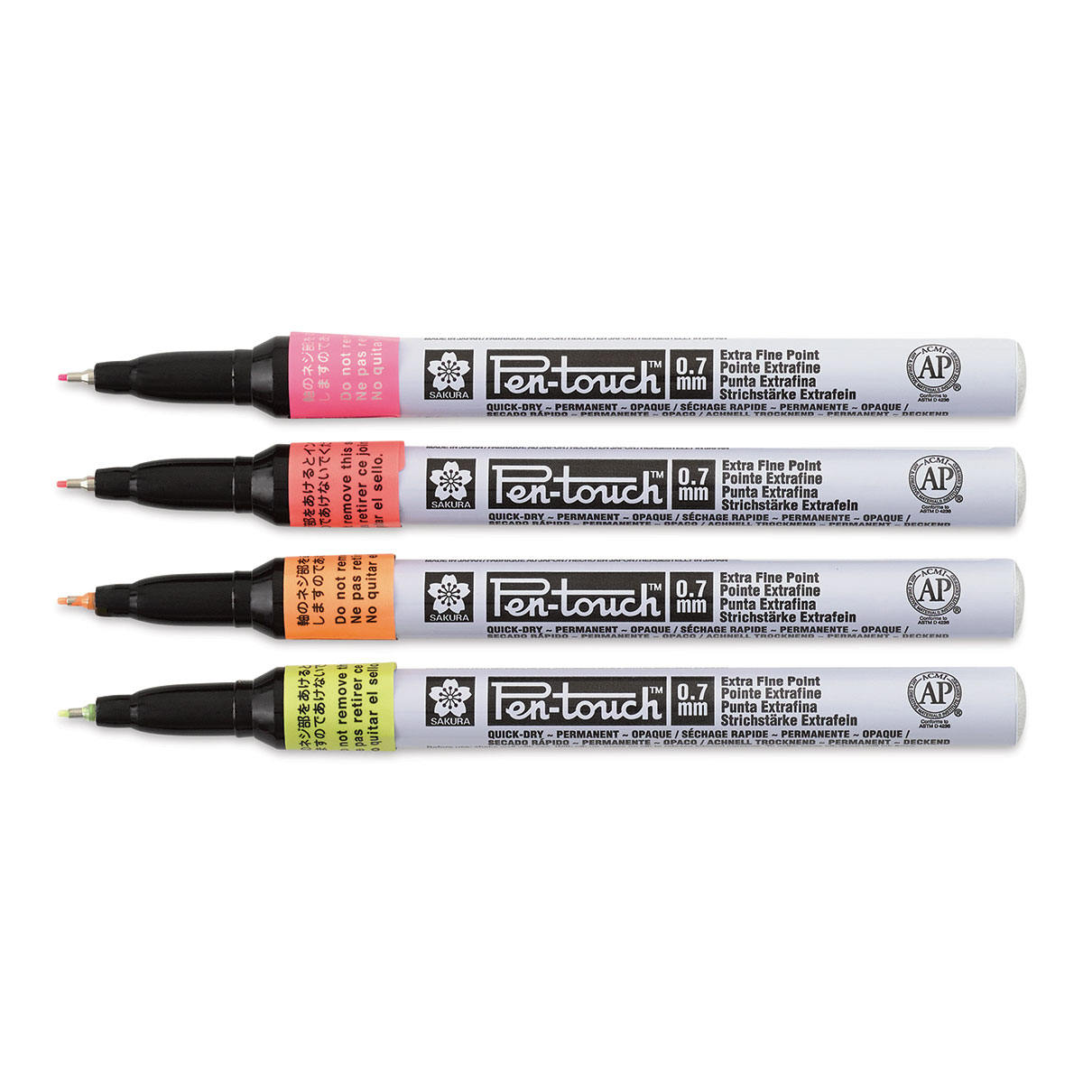 Sakura Pen-Touch Paint Markers - Fluorescent Colors, Extra Fine Tip, Set of  4