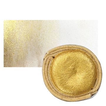 Open in modal - Beam Paints Watercolor Paintstone - Dreamers Gold stone and swatch