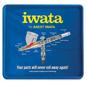Iwata Airbrush Cleaning Mat - Top view of mat with raised edges