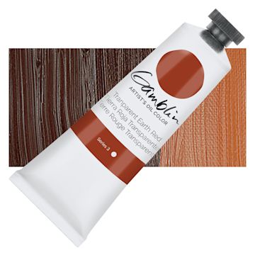 Open in modal - Gamblin Artist's Oil Color - Transparent Earth Red, 37 ml tube and swatch