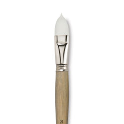 Escoda Perla Toray White Synthetic Brush - Filbert, Long Handle, Size 24