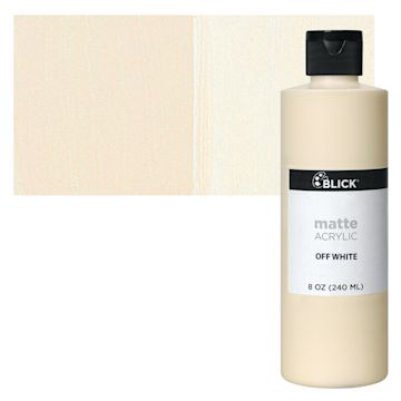 Open in modal - Blick Matte Acrylic - Off White, 8 oz bottle and swatch