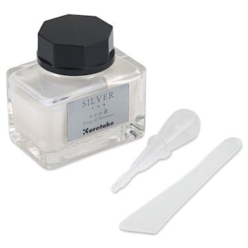 Open in modal - Kuretake Ink-Café Drop of Shimmer Ink Additive - Silver, 20 ml, bottle with dropper