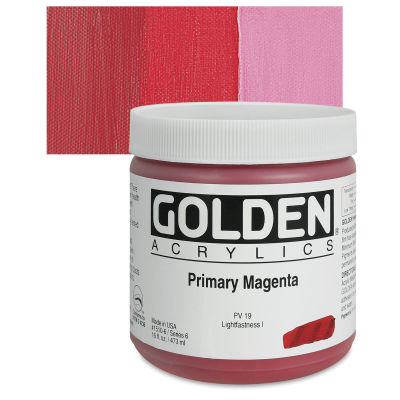 Golden Heavy Body Artist Acrylics - Primary Magenta, 16 oz Jar
