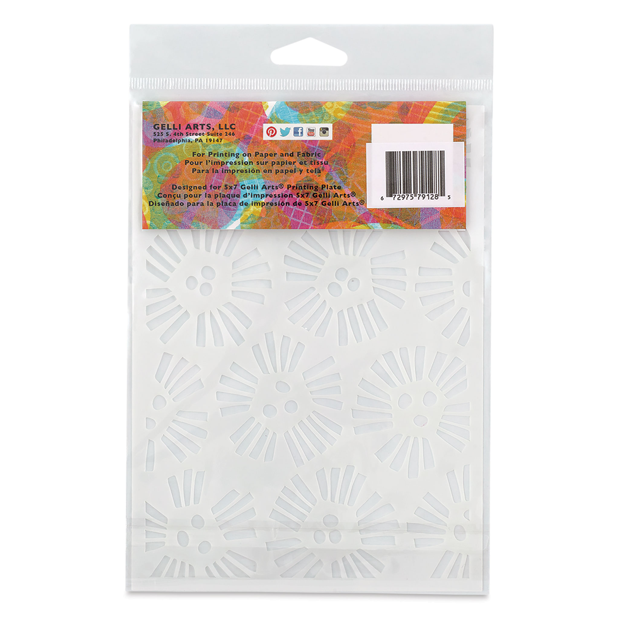 Flower Stencil - Designed to print with 5x7 Gelli Arts® printing plate