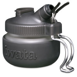 Iwata Universal Spray Out Pot - Front view showing Airbrush hanger
