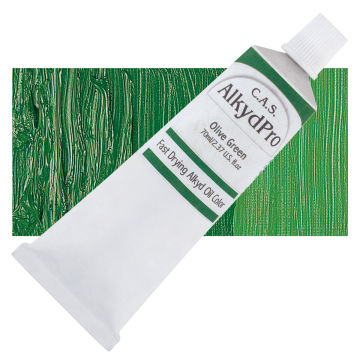 CAS AlkydPro Fast-Drying Alkyd Oil Color - Olive Green, 70 ml tube