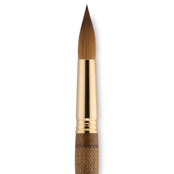 Open in modal - Escoda Reserva Kolinsky-Tajmyr Sable Brush - Pointed Round, Short Handle, Size 18 (close-up)