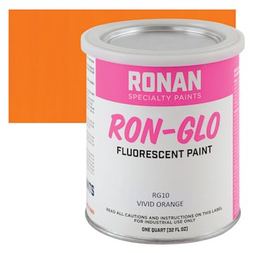 Open in modal - Ronan RON-GLO Fluorescent Paint - Vivid Orange, Quart and swatch