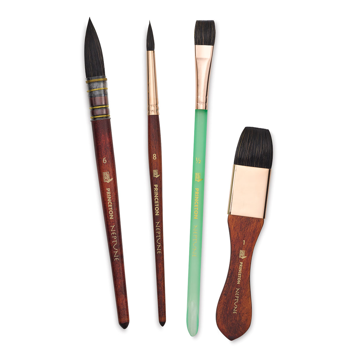 Princeton Brush Neptune Synthetic Squirrel Watercolor Brush, Quill, 8