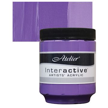 Open in modal - Chroma Atelier Interactive Artists' Acrylic - Brilliant Violet, 250 ml jar and swatch