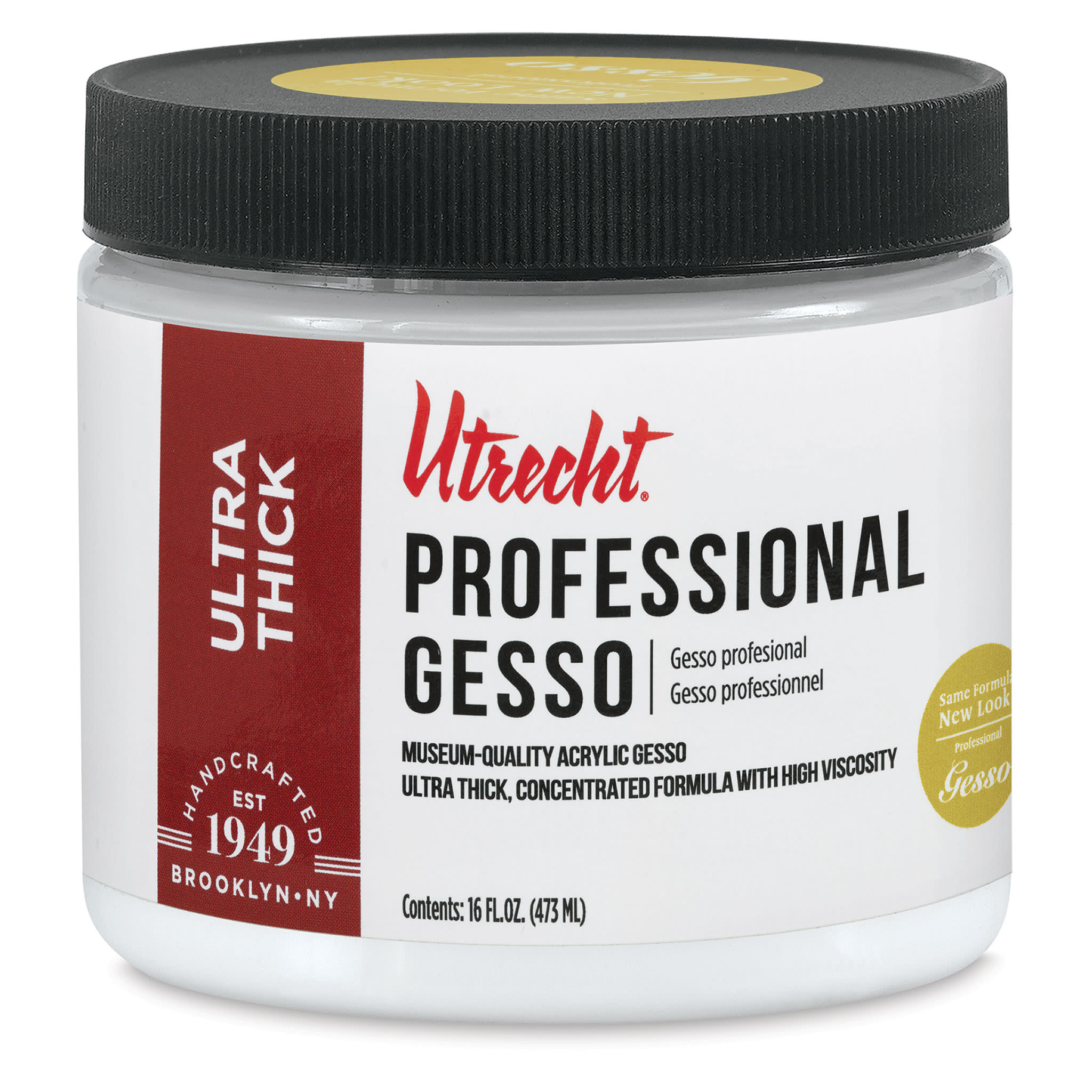 New look! Same formula - Utrecht Professional Acrylic Gesso - White, 16 oz