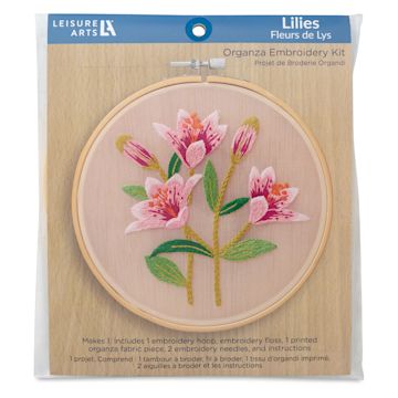 Open in modal - Leisure Arts Organza Embroidery Kit - Lilies, front of packaging
