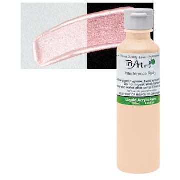 Open in modal - Tri-Art Liquid Artist Acrylic - Interference Red, 120 ml bottle and swatch