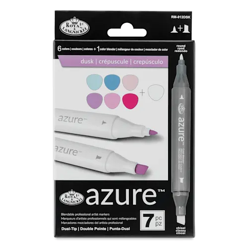 Royal & Langnickel Azure Dual Tip Markers Set of 7, Dusk Colors
