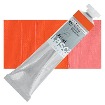 Open in modal - Lascaux Artist Acrylic - Pyrrole Orange, 45 ml tube and swatch