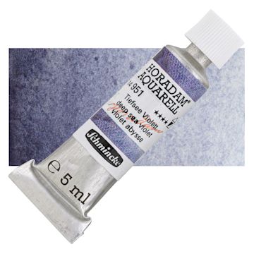 Open in modal - Schmincke Horadam Aquarell Artist Watercolor - Deep Sea Violet, 15 ml, Tube and swatch