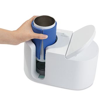 Open in modal - Craft Express Sublimation Silicone Wrap around mug in heat press.