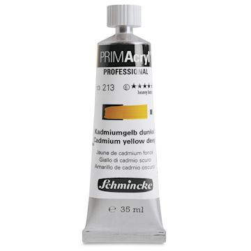 Open in modal - Schmincke Primacryl Professional Acrylic Paint - Cadmium Yellow Deep, 35 ml Tube