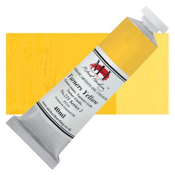 Open in modal - Michael Harding Artists Oil Color - Turners Yellow, 40 ml tube and swatch