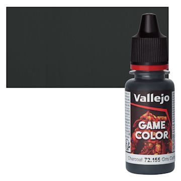 Open in modal - Vallejo Game Color Acrylic Paint - Charcoal - Bottle and Swatch