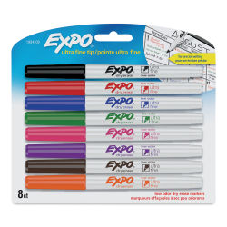 Expo Ultra-Fine Tip Dry Erase Markers - Set of 8, Assorted Colors (in package)