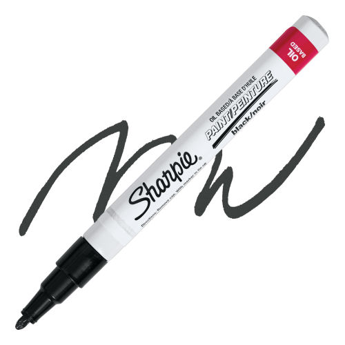 BLACK Oil Based Sharpie paint marker Permanent Medium point tip