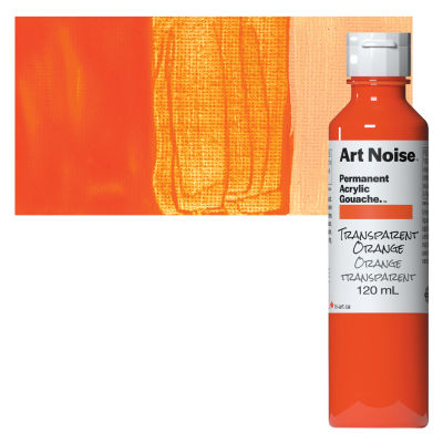 Tri-Art Art Noise Permanent Acrylic Gouache - Transparent Orange, 120 ml, Bottle with swatch