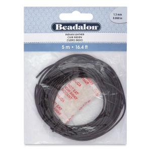 Beadalon Leather Cord - 1.5 mm x 5 meters, Brown